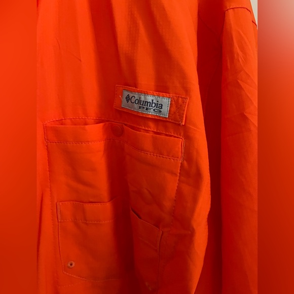 Columbia Button Up Orange AUBURN short-sleeve Vented  Sportswear Football XL - Picture 3 of 8